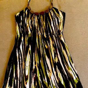 Bisou Bisou jungle print tropical halter dress